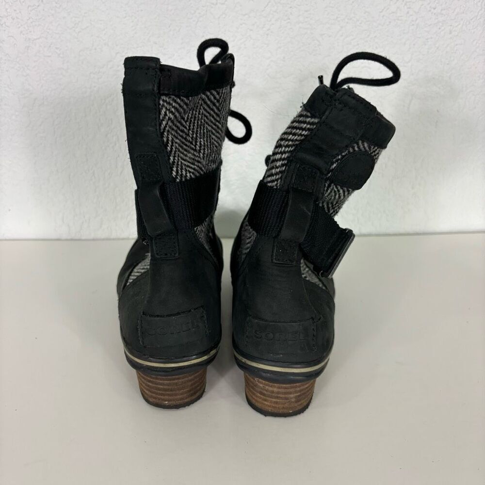 Sorel Women’s Black Slimboot Lace Up Winter Boots Size 7.5 - Picture 5 of 9